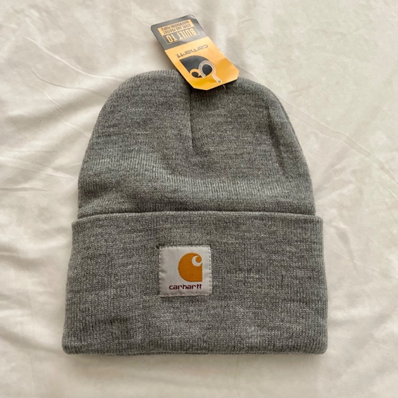 Carhartt Gray Knit Cuffed Beanie Hat A18 New NWT - Picture 4 of 4